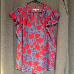 Sugarlips Pink Floral Blouse on Periwinkle